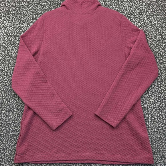L.L. Bean Sweatshirt Women Large Pink Softlight Quilted Top Funnelneck Pullover - Picture 2 of 8